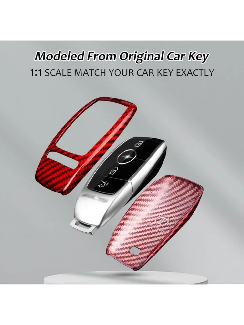 Real Glass Fiber Key Fob Cover for Mercedes Benz AMG E53 GLS63 CLA35 2020-2024